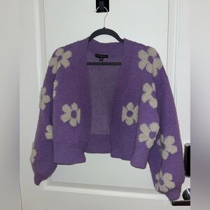 Purple Floral Cardigan